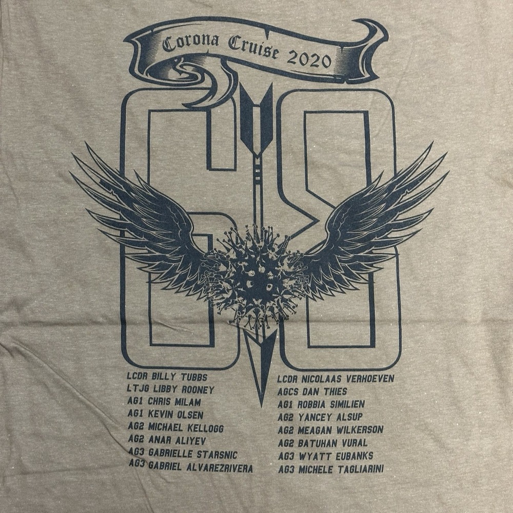 Soffe Mens Khaki Nimitz METOC Corona Cruise 2020 Military Graphic T-Shirt Medium